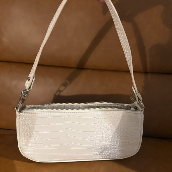 Cream Croc Y2K style Baguette shoulder bag - Picture 5 of 5